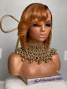 Body wave glueless bob wig, adding soft volume and movement.