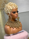 Glueless pixie wig with heat-resistant fibers, allowing for styling versatility for Black women.