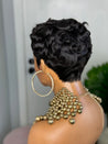 Short glueless spiky pixie wig for African American women, offering a bold and stylish look.