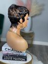 Glueless pixie cut wig with layers, adding dimension and movement for Black hair.