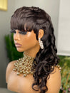 Glueless pixie wig with fringe, a stylish option for framing the face of African American women.