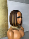 Short glueless bob wig with no lace, perfect for everyday wear.