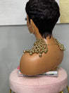 Glueless straight pixie wig from the Ebony Collection, ideal for Black women's hairstyles.