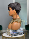 Glueless tapered pixie wig tailored for African American women, featuring a chic tapered cut.