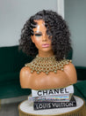 Glueless pixie wig with curls, adding bounce and volume for African American hair.