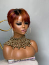 Glueless red pixie wig, a vibrant and stylish choice for African American women.