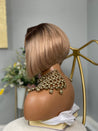 Blunt cut glueless bob wig with a natural density and shine.