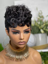 Glueless pixie wig with volume, designed to create a fuller and more dynamic hairstyle.