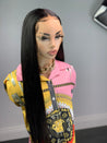 Black sleek glueless  straight wig for a chic, modern look